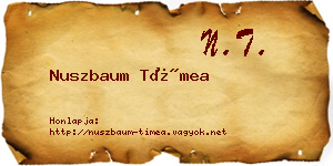 Nuszbaum Tímea névjegykártya